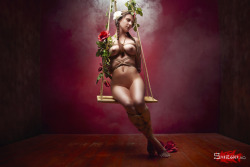 gorgone-kinbaku:  She drinks the nectar of a rose. She looks