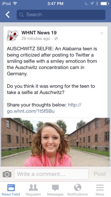 janersm:  Locals on Facebook — Auschwitz Selfie Girl - Post