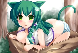zombi-kittie:  By request for green haired cuties… 1/18  @ultima112431