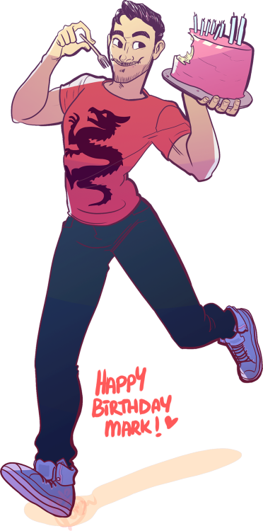 sara-wawa:  HAPPY BIRTHDAY MARK! Yesterday was markiplier​ ‘s birthday and.. -sigh- i’m late to the race again! ´__`;;this is Mark in my mind but in reality he’s probably more like yea.. >_>;;HAPPY BIRTHDAY AGAIN MARK! i hope you had a