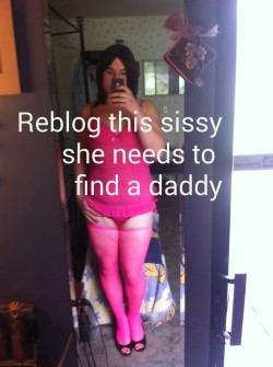sissygurlsluvcock:  Yours truly, I like pink, reblog me so all