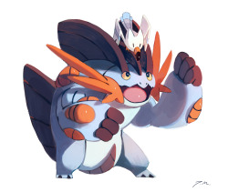 bluekomadori:  It’s so rushed but I HAD to draw mega Swampert.