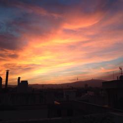 The sunset from our penthouse terrace. #barcelona #spain #terrace