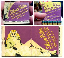 Vintage 50’s-era matchbook for the ‘Silver Palm’ nightclub,