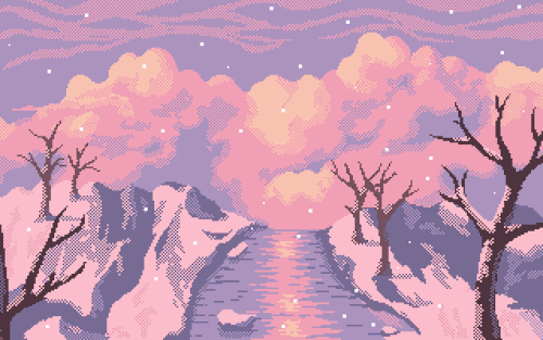 pixelartarchive:Winter evening