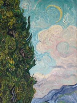 overdose-art: Vincent van Gogh, Cypresses (detail) 