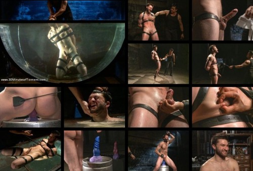 Bi jock with no BDSM experience gets tormented to the extremeThe Pit - Hot bi stud Abel Archer has his hands bound behind his back as Van pinches on his balls before warming him up with the flogger. Abel’s meaty ass is beaten red as his hard cock