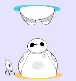 fletchfeather:  Poor Baymax got stuck in a portal. I’m sorry,