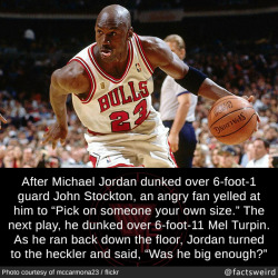 mindblowingfactz:  After Michael Jordan dunked over 6-foot-1