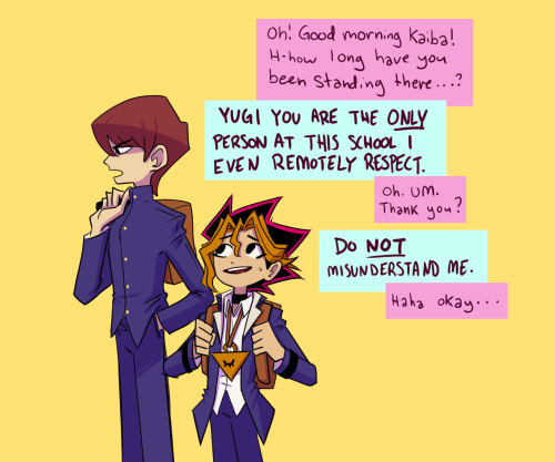 millenniummmbop:kaiba shows up to school twice a week, says something