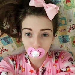 binkieprincess:  Hello kitty footie pajamas and paci from pacifiers