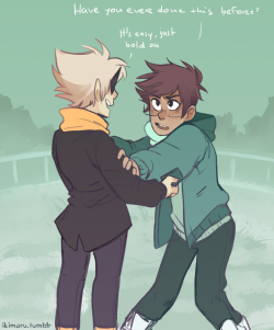 there was an old ask about Dirk teaching Jake to ice skate but
