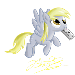 paperderp:  Derpy delivering a letter to me by ~MrJohnSheppard