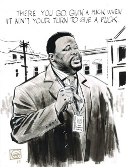 folderolsoup:  Detective Bunk from The Wire by Stephen Green