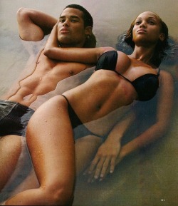a-state-of-bliss:  GQ Feb 1996 - Jason Olive & Tyra Banks
