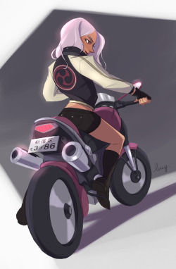 lucyf719: Motorcycle girl.  I’m pretty bad at giving tile