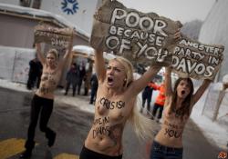 3chicasormas:  Davos, Switzerland protesters.