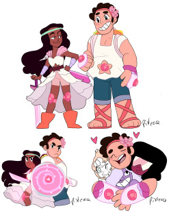 pixlezq:  Rose Quartz Gem Warrior couple Steven and Connie Universe
