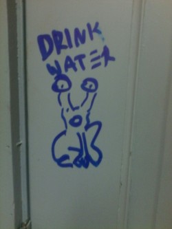 queergraffiti:  sophiefutile:  Graffiti in CT  “drink water”