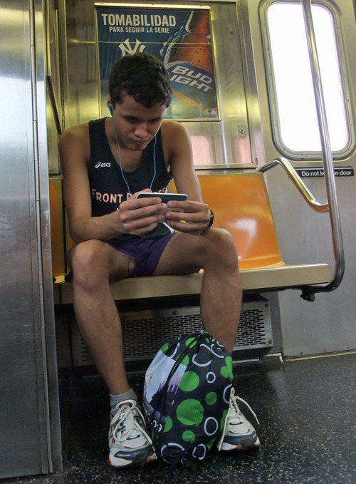 37. Short shorts on the subway.Â  I wear short shorts on the subway too, but I don’t look as good as these guys.