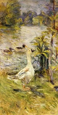 artist-morisot:  The Goose, 1885, Berthe MorisotMedium: oil,canvashttps://www.wikiart.org/en/berthe-morisot/the-goose