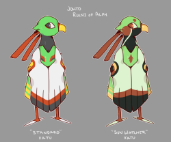 corycat90:  Varying Color Patterns of Xatu by Regionthough Xatu