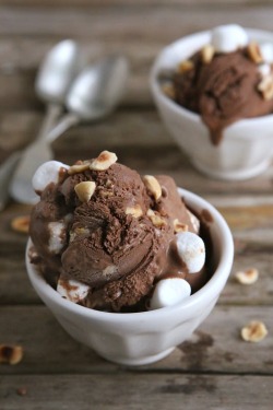 wolverxne:  Dark Chocolate Rocky Road Ice Cream with Hazelnuts