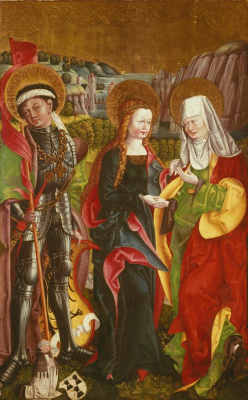 medievalpoc:  Anonymous German Artist  Visitation including Saint