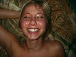 headloversparadise:  Happy about cum on her face