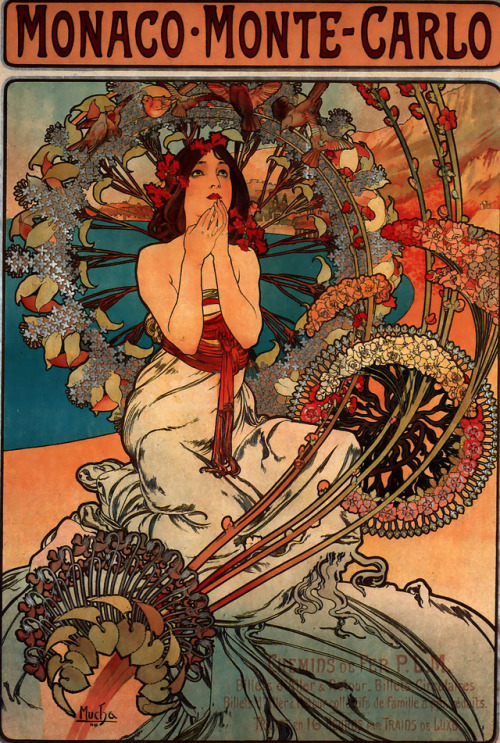 artist-mucha:  Monaco Monte Carlo, 1897, Alphonse MuchaSize: 108x74.5 cmMedium: lithography