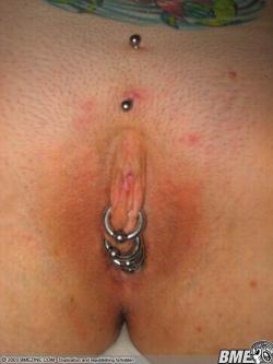 pussymodsgalore  Christina piercing at the top, then pierced