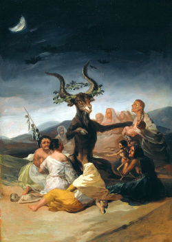 thevoidishungry: Witches’ Sabbath by Goya https://commons.wikimedia.org/wiki/File:GOYA_-_El_aquelarre_(Museo_Lázaro_Galdiano,_Madrid,_1797-98).jpg