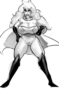 lemonfontart:  Bimbo Super Heroine doodle.   >;9
