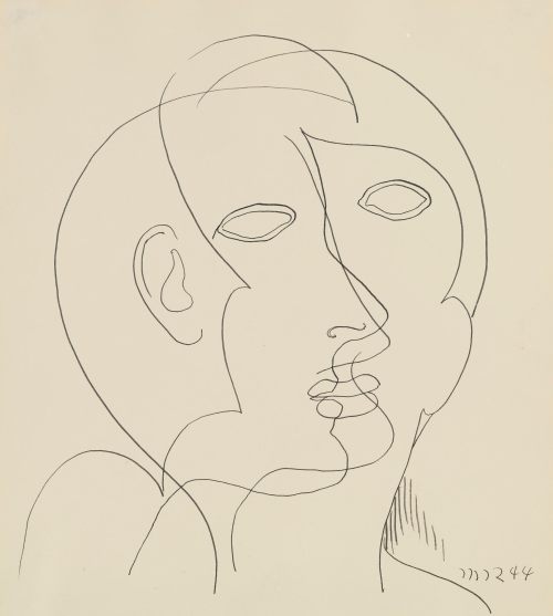 ochyming:   Man Ray  1890-1976  INTERFACIAL, 1944   Pen and