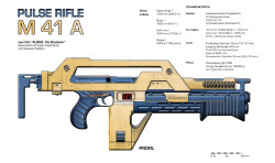 mirkokosmos: M41A Pulse Rifle The M41A Pulse Rifle is usually fitted with a 99-round magazine loaded with 10x24mm, explosive tip, caseless, light armor-piercing rounds, although supposedly downloaded to 95 to prevent stoppages. In addition, the Pulse