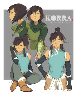 muitotw:  Korra & Asami，之前練習角色感覺時的草圖上色完畢-`д´-)。