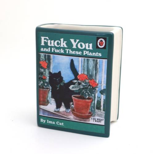 littlealienproducts:  Cat Book Planter or Pencil Holder by KennyClayCo