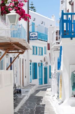 bluepueblo:  Sidestreet, Mykonos, Greece photo via shelley
