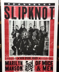 SLIPKNOT current tour poster