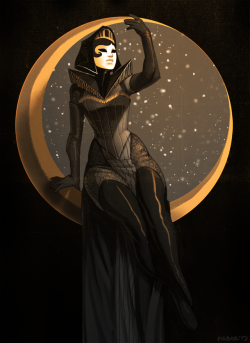 pigbee:March’s CDChallenge entry, some kinda lunar witch queen.