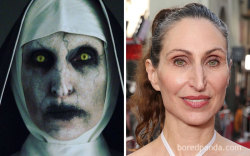 sixpenceee:  The actors behind some horror movies.Valak - Bonnie