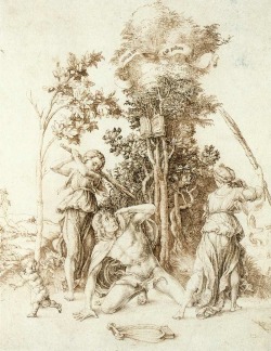 ganymedesrocks:  nihtegale:  Death of Orpheus by Albrecht Dürer,