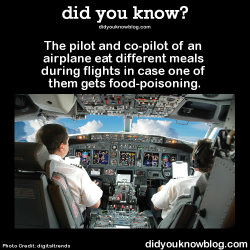 did-you-kno:  The pilot and co-pilot of an airplane eat different