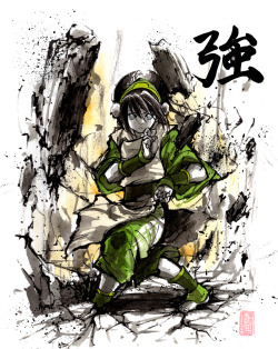 texasuberalles:Toph with sumi and watercolor by MyCKsKatara with