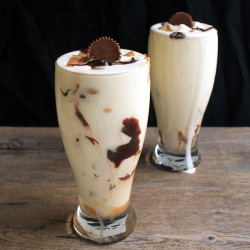thecakebar:  Chocolate-Peanut Butter Swirl Milkshakes 