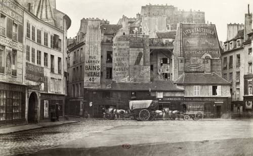 Place St-André des Arts, à Paris, en 1866 - Charles Marville