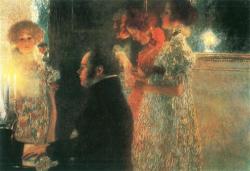 gustavklimt-art:    Schubert At The Piano II  1899  Gustav Klimt