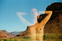 bunnyluna:  @kyotocat double exposed with the majestic Utah landscape.