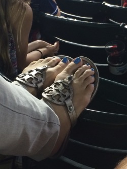 We went to a Cleveland Indians game while visiting relatives in Ohio earlier this week.  It was nice to get out of the heat.  When we got home I found this on my husbands phone.  I get no privacy.  He is always taking pics of my feet, even when they donâ€