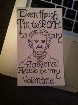 sarahanndipityy:  Making my friends valentines on index cards